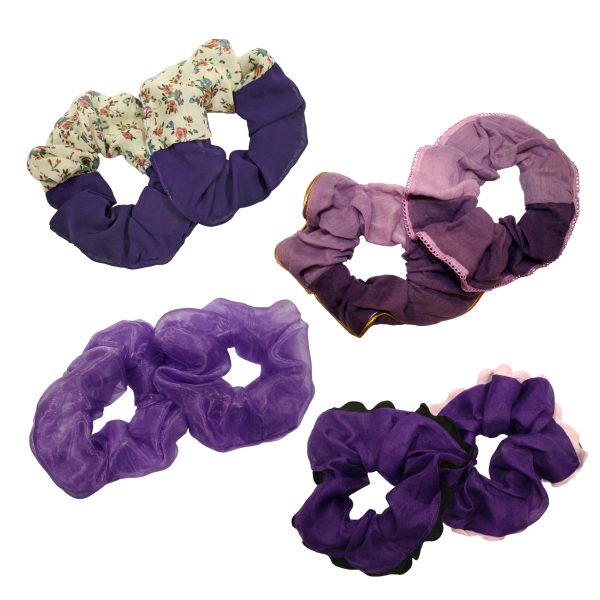 8 purple scrunchies